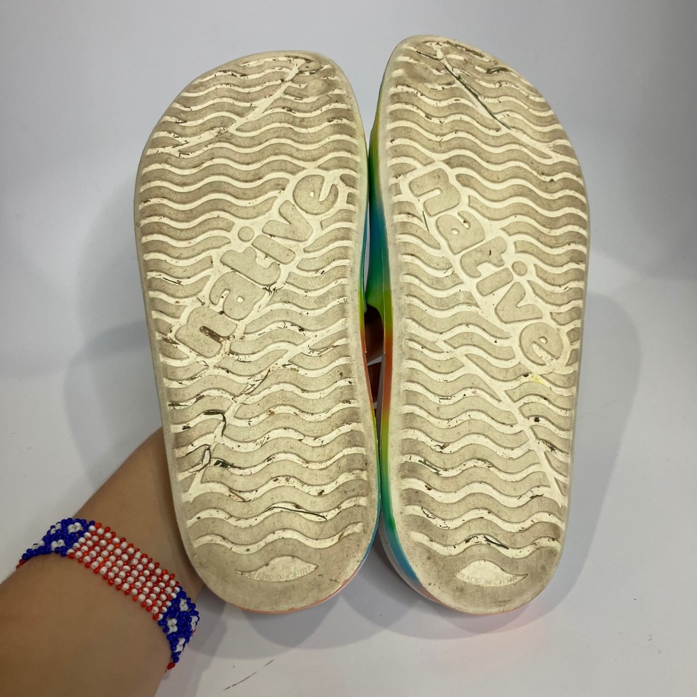 Native Spencer LX rainbow tie dye slides casual summer beach - Picture 8 of 9
